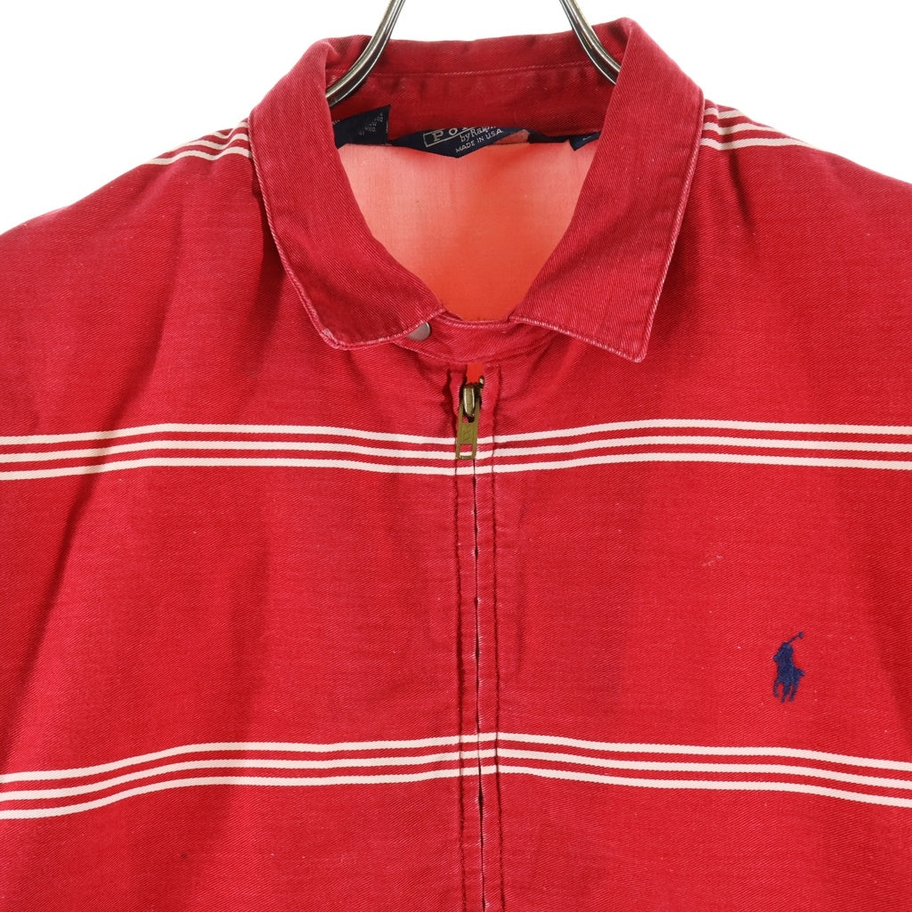 POLO RALPH LAUREN(ポロラルフローレン) 80s VINTAGE Drizzler Jacket ジップアップ ジャケット レッド/ホワイト
