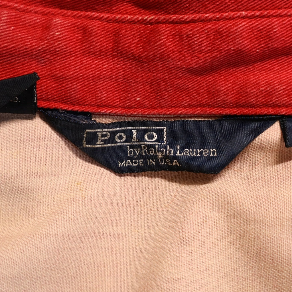 POLO RALPH LAUREN(ポロラルフローレン) 80s VINTAGE Drizzler Jacket ジップアップ ジャケット レッド/ホワイト