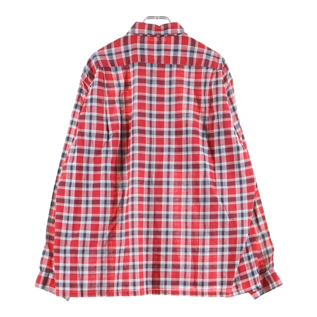 PENNEYS TOWNCRAFT(ぺニーズタウンクラフト) 50S VINTAGE OPEN COLOR CHECK L/S SHIRT オープンカラー チェック 開襟長袖シャツ レッド/ホワイト