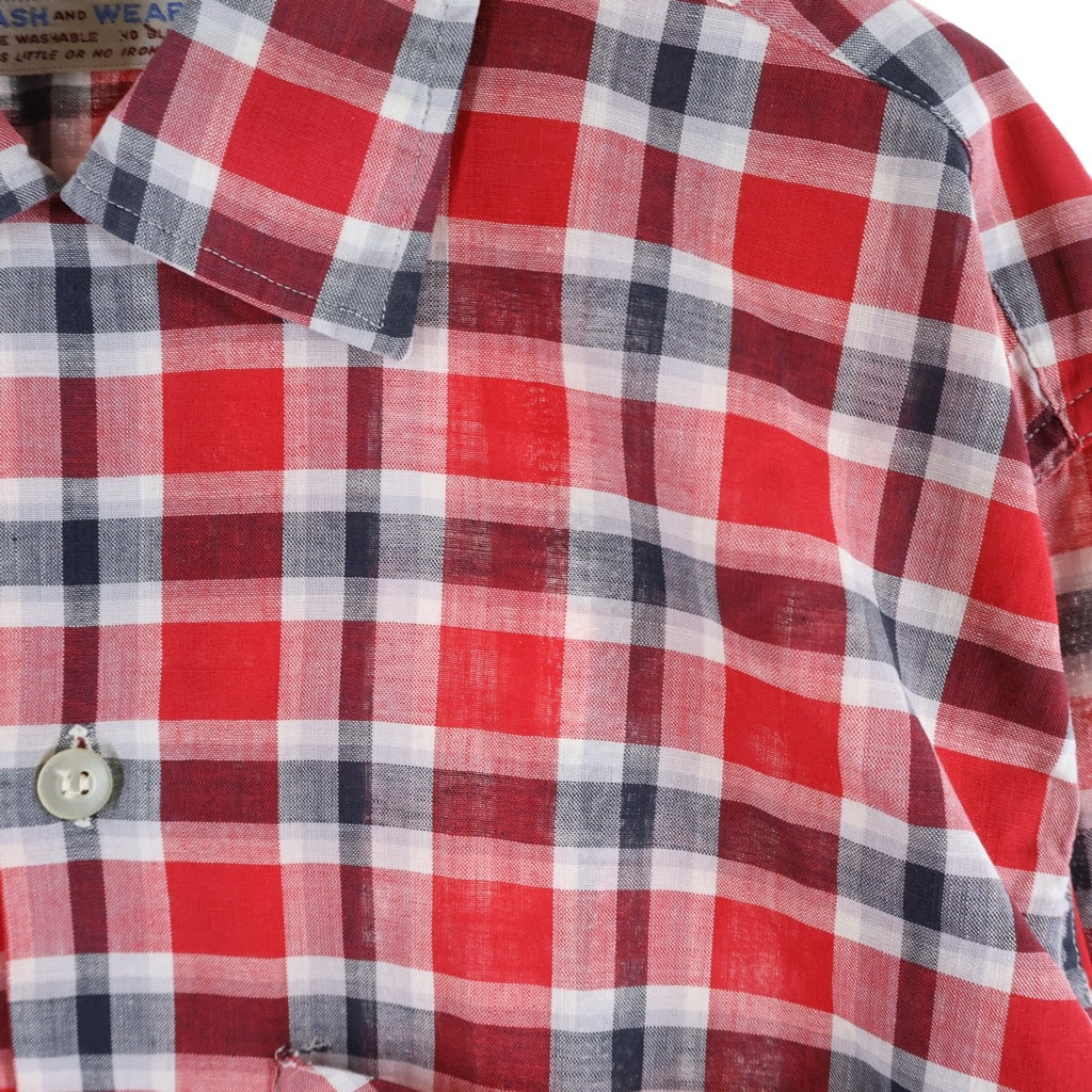PENNEYS TOWNCRAFT(ぺニーズタウンクラフト) 50S VINTAGE OPEN COLOR CHECK L/S SHIRT オープンカラー チェック 開襟長袖シャツ レッド/ホワイト
