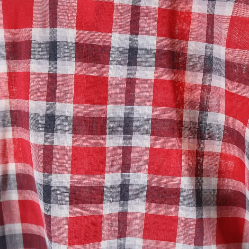 PENNEYS TOWNCRAFT(ぺニーズタウンクラフト) 50S VINTAGE OPEN COLOR CHECK L/S SHIRT オープンカラー チェック 開襟長袖シャツ レッド/ホワイト