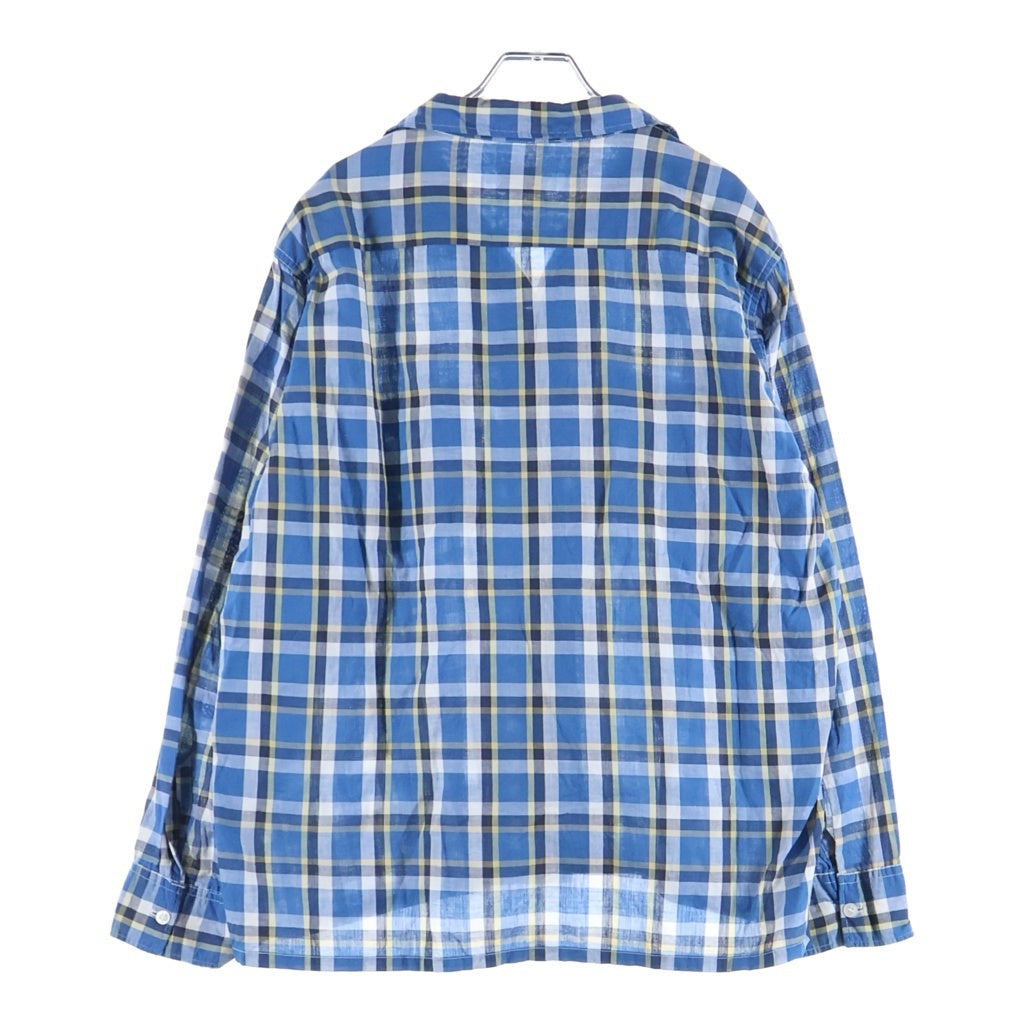 PENNEY'S(ぺニーズ) 60S VINTAGE OPEN COLOR CHECK L/S SHIRT オープンカラー チェック 開襟長袖シャツ ブルー/ホワイト