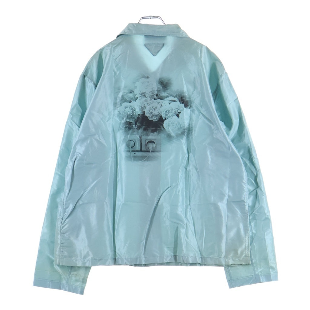 PRADA(プラダ) SILK PRINT PAJAMA SHIRT シルク プリント パジャマシャツ ライトブルー SC627