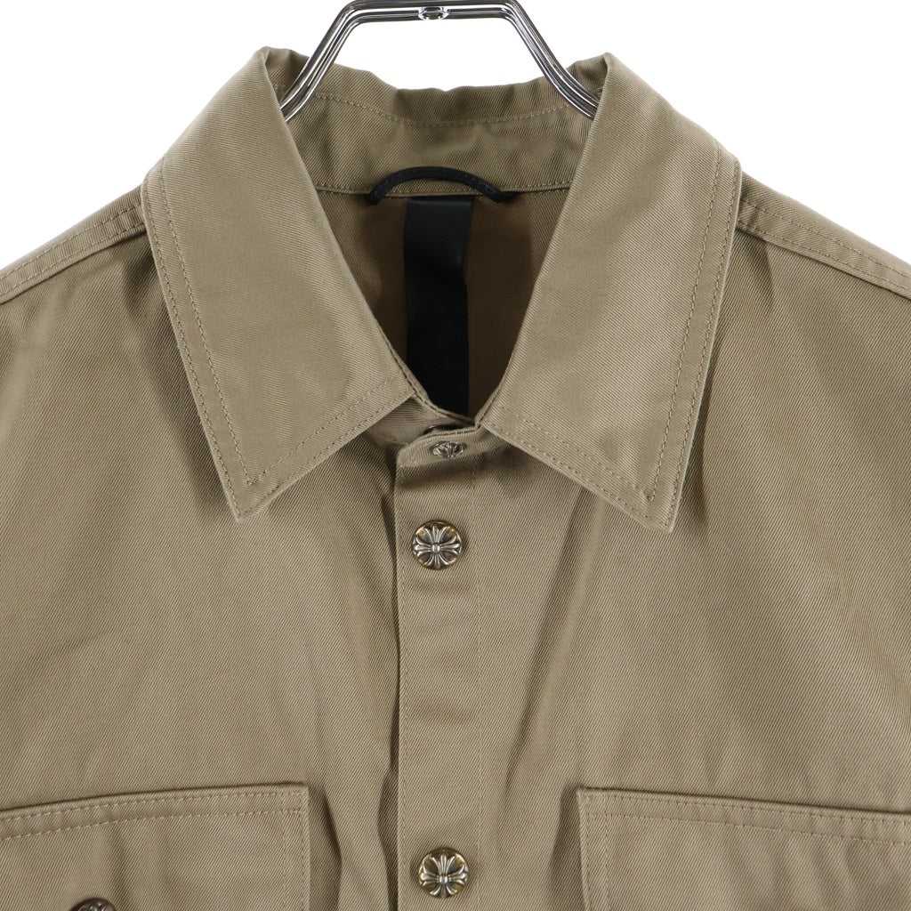 CHROME HEARTS(クロムハーツ) WORK DOG クロスパッチ付きクロスボールシャツジャケット ベージュ/ピンク