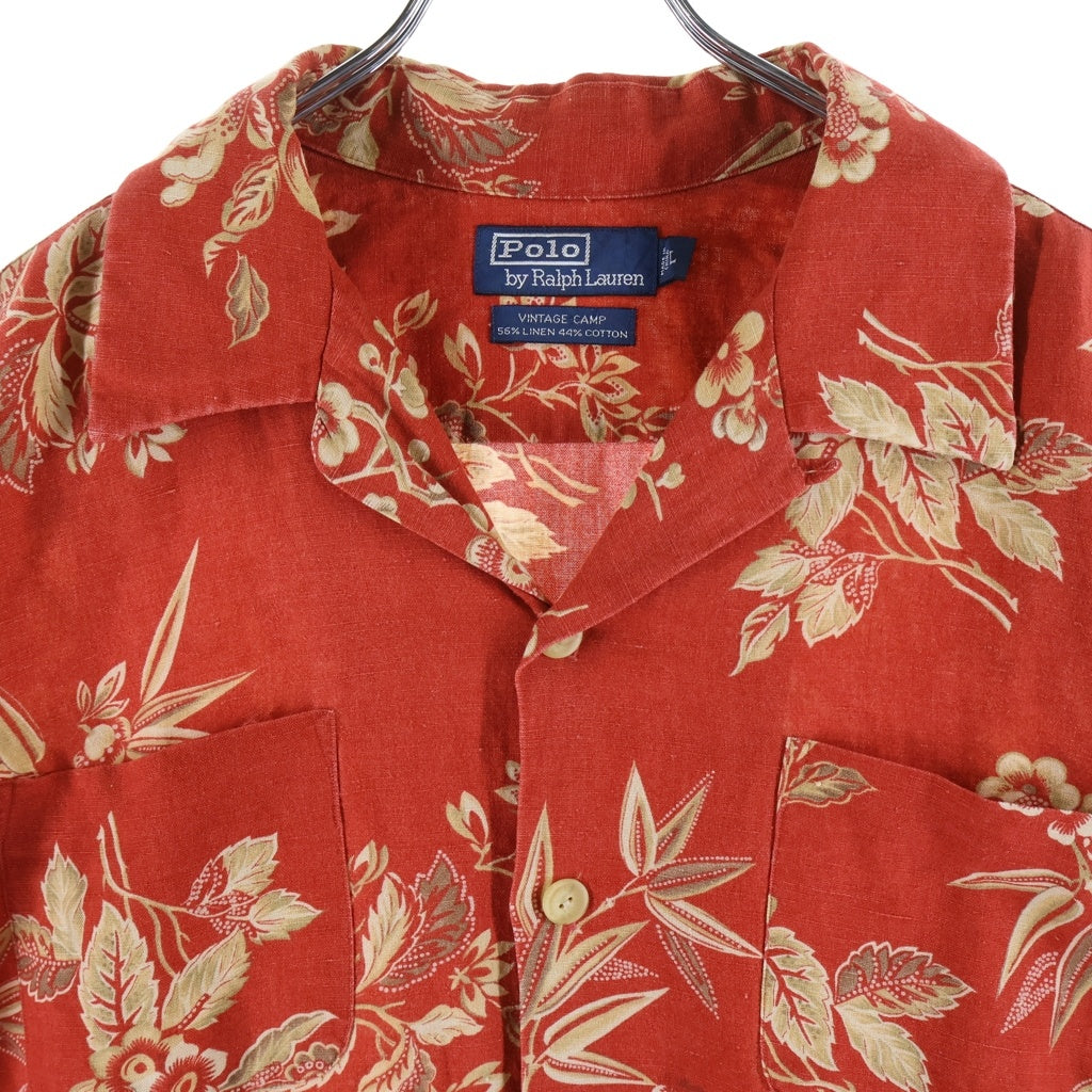POLO RALPH LAUREN(ポロラルフローレン) 90S VINTAGE CAMP BOTANICAL AROHA SHIRT ボタニカル アロハ半袖シャツ レッド