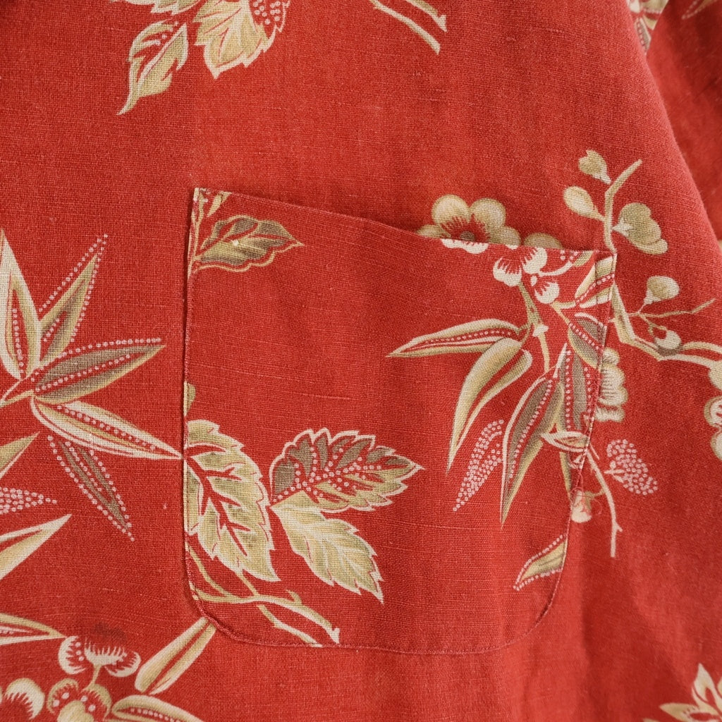 POLO RALPH LAUREN(ポロラルフローレン) 90S VINTAGE CAMP BOTANICAL AROHA SHIRT ボタニカル アロハ半袖シャツ レッド