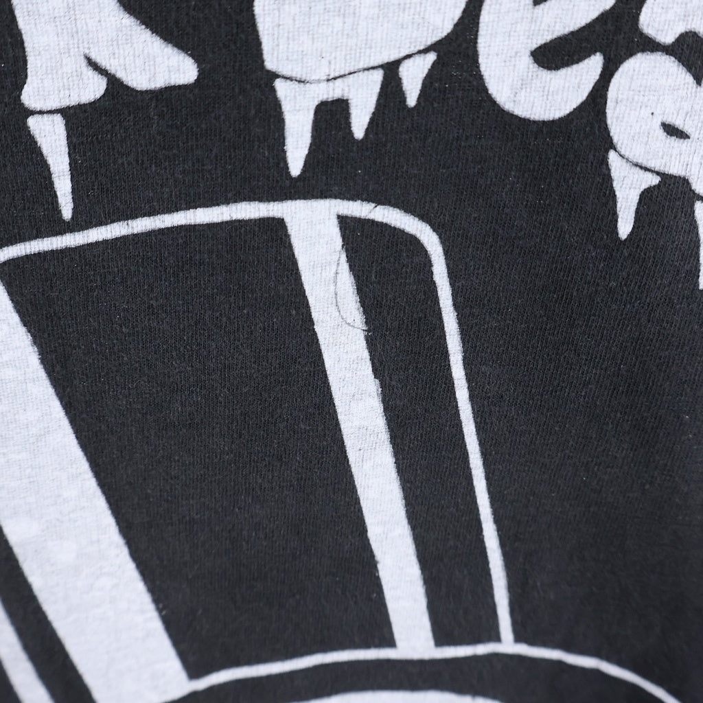 VINTAGE(ヴィンテージ) 90S BLACK DEATH VODKA デス ボドカ 背面ワッペン 片面プリント半袖カットソーTシャツ ブラック