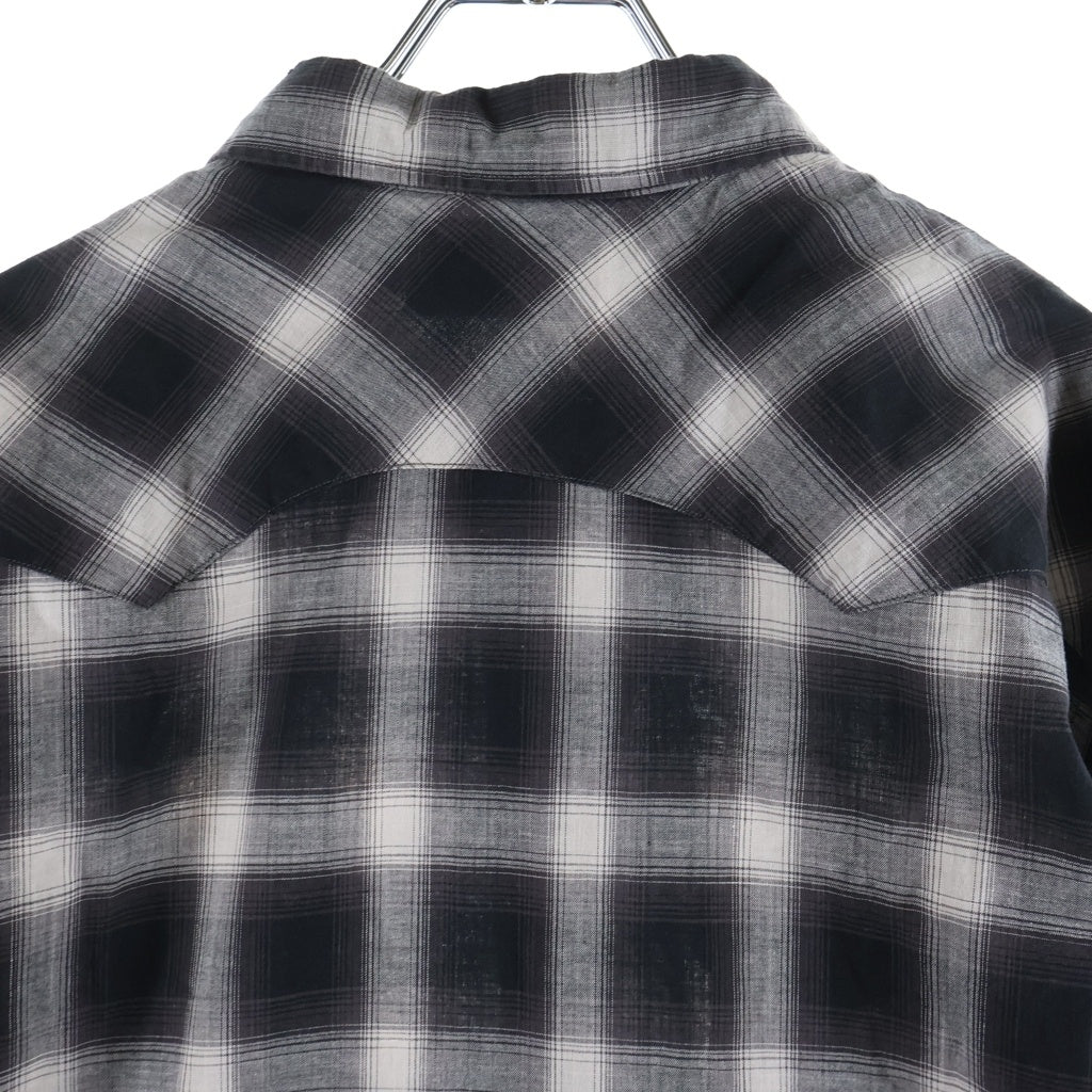 RRL(ダブルアールエル) MONOTONE OMBRE CHECK WESTERN L/S SHIET モノトーン オンブレチェック ウエスタン 長袖シャツ ブラック/ホワイト