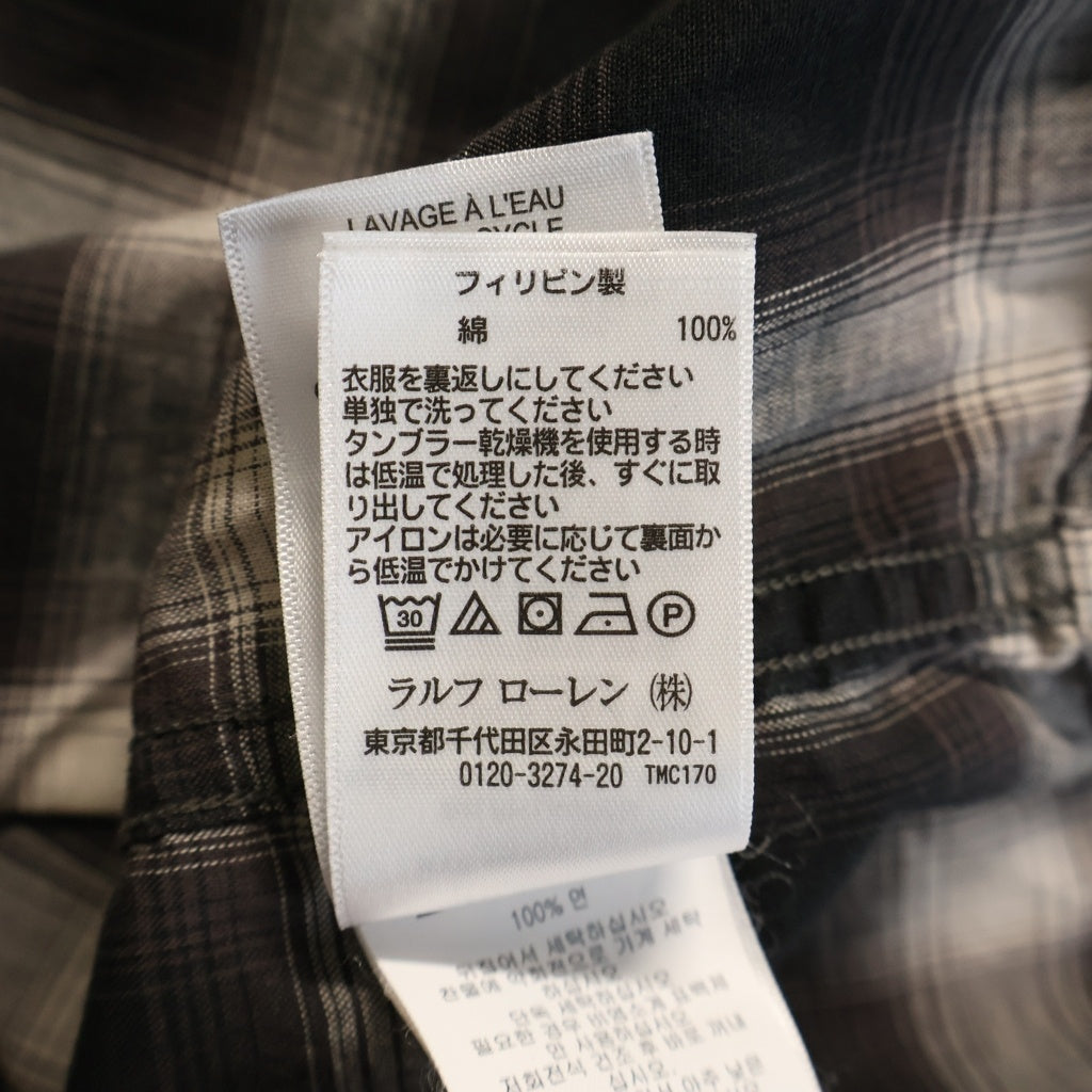 RRL(ダブルアールエル) MONOTONE OMBRE CHECK WESTERN L/S SHIET モノトーン オンブレチェック ウエスタン 長袖シャツ ブラック/ホワイト