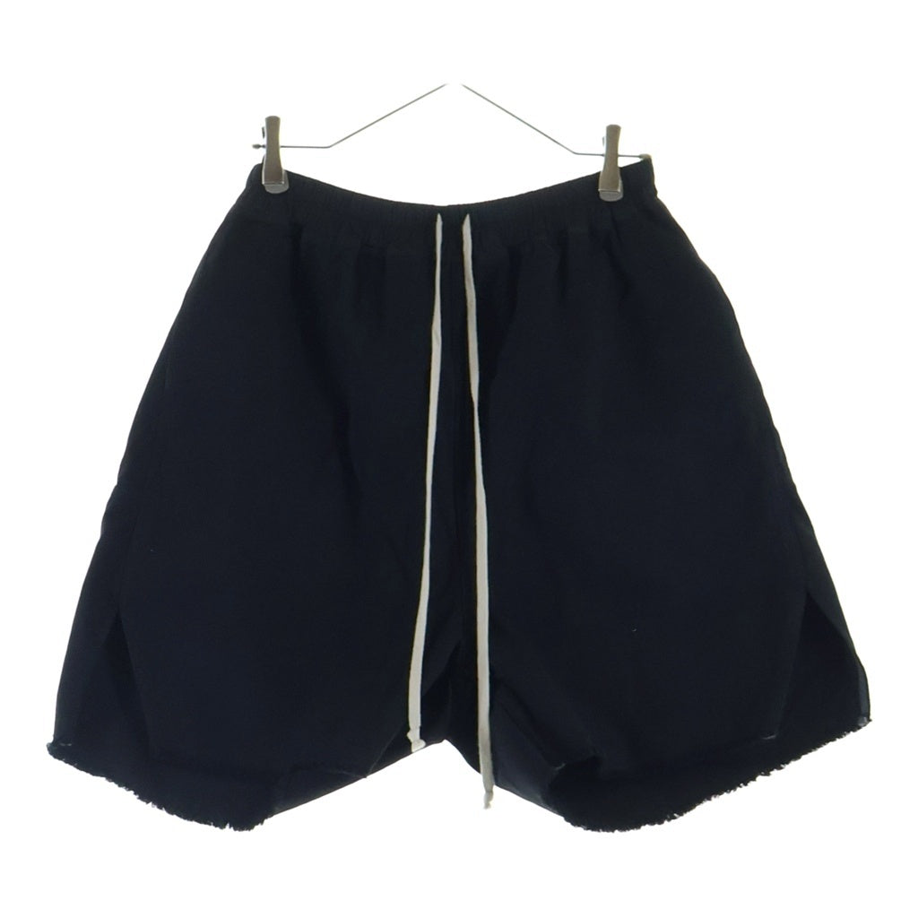 Rick Owens DRKSHDW(リックオウエンス ダークシャドウ) 26SS LONG BOXERS BUTT ZIP ロングボクサー バット ジップ ショーツ ドローストリング カットオフ ハーフパンツ ブラック DU01F4383-CVS