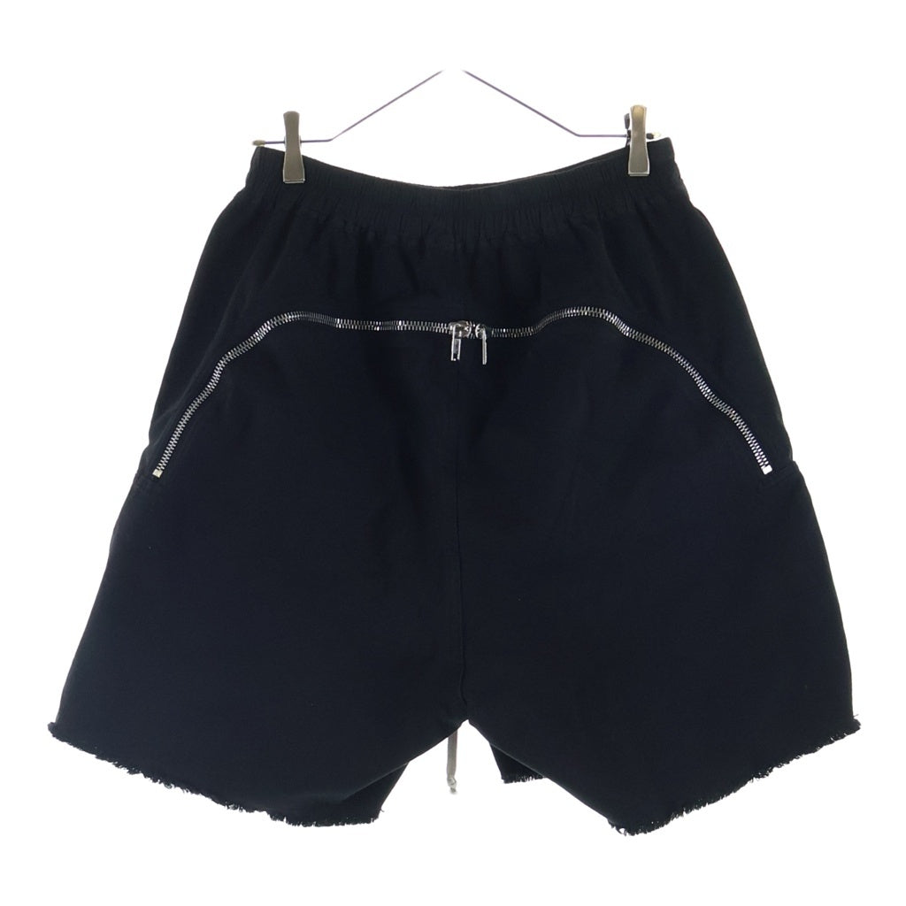 Rick Owens DRKSHDW(リックオウエンス ダークシャドウ) 26SS LONG BOXERS BUTT ZIP ロングボクサー バット ジップ ショーツ ドローストリング カットオフ ハーフパンツ ブラック DU01F4383-CVS