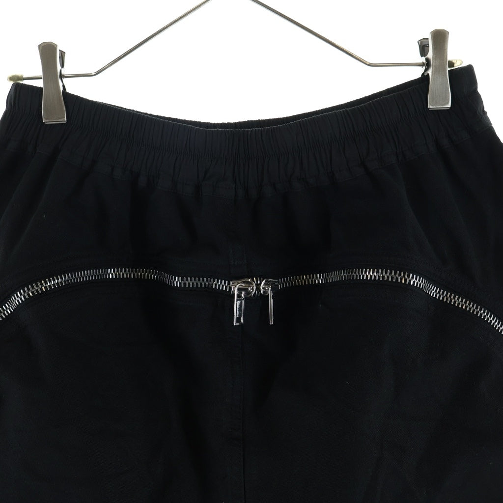 Rick Owens DRKSHDW(リックオウエンス ダークシャドウ) 26SS LONG BOXERS BUTT ZIP ロングボクサー バット ジップ ショーツ ドローストリング カットオフ ハーフパンツ ブラック DU01F4383-CVS