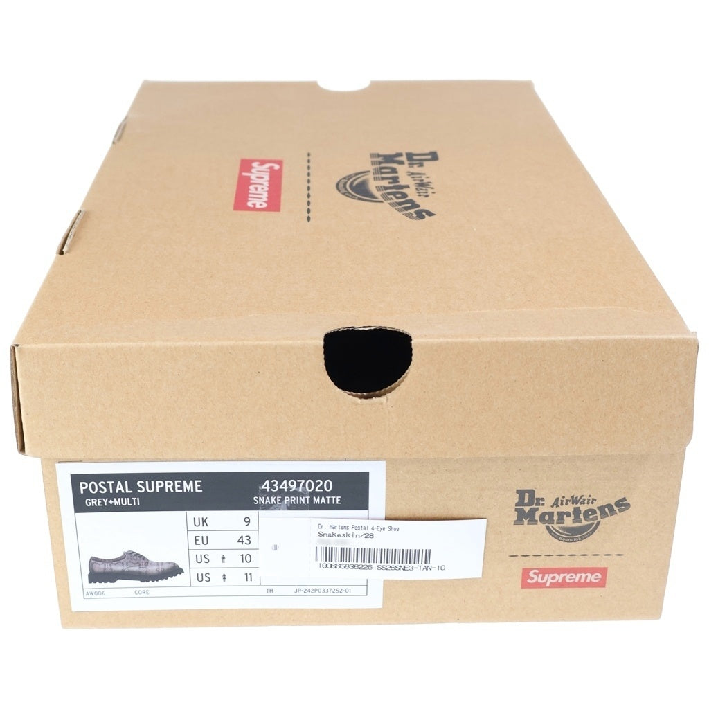 Dr.Martens(ドクターマーチン) 26SS ×SUPREME POSTAL 4-EYE SHOE SNEAKSKIN シュプリーム ポスタル スネークスキン 4ホール ローカットシューズ ベージュ UK9/28cm 43497020