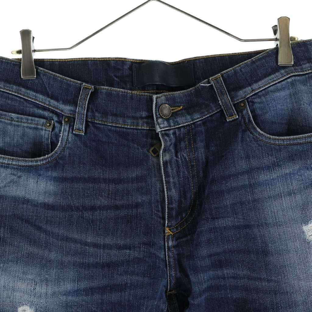 DOLCE & GABBANA(ドルチェアンドガッバーナ) 00S DAMAGED DENIM SKINNY PANTS ダメージ加工 デニム スキニー パンツ インディゴ
