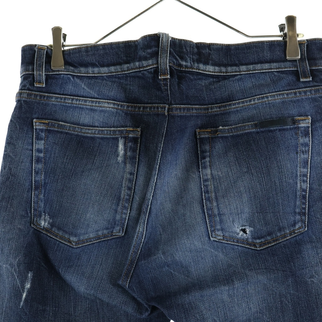 DOLCE & GABBANA(ドルチェアンドガッバーナ) 00S DAMAGED DENIM SKINNY PANTS ダメージ加工 デニム スキニー パンツ インディゴ