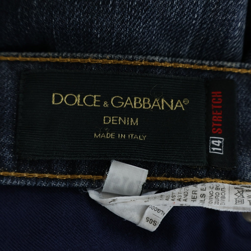DOLCE & GABBANA(ドルチェアンドガッバーナ) 00S DAMAGED DENIM SKINNY PANTS ダメージ加工 デニム スキニー パンツ インディゴ
