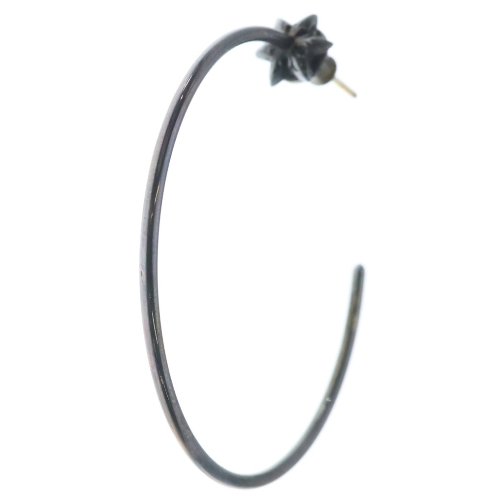 CHROME HEARTS(クロムハーツ) HOOP W/CUT STAR スターフープ ピアス シルバー