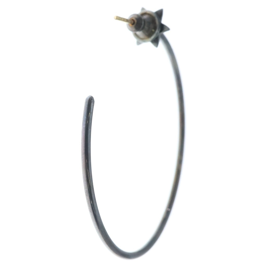 CHROME HEARTS(クロムハーツ) HOOP W/CUT STAR スターフープ ピアス シルバー