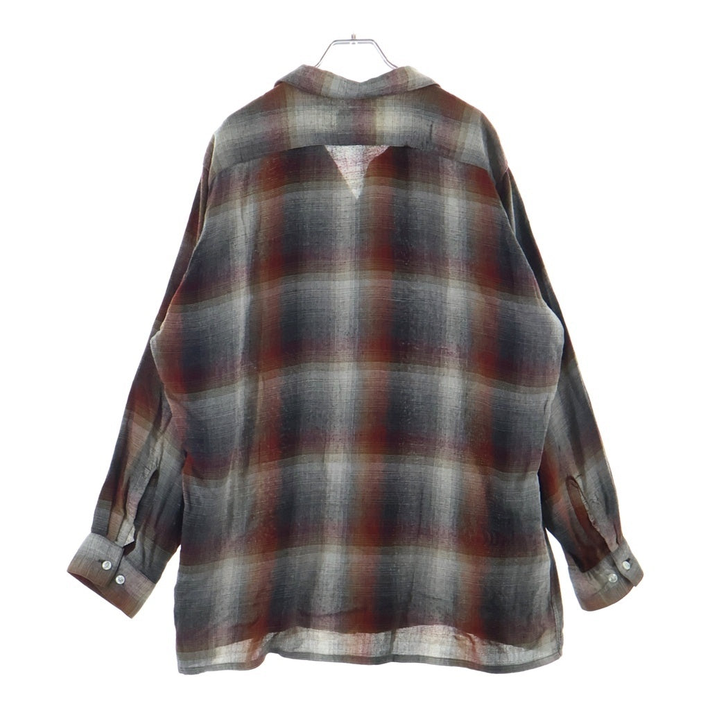 VINTAGE(ヴィンテージ) 50-60S ARROW CHEVELLA OMBRE CHECK RAYON L/S SHIRT オンブレチェック レーヨン長袖シャツ レッド/グレー/ブラック