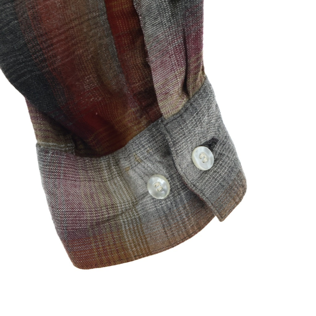 VINTAGE(ヴィンテージ) 50-60S ARROW CHEVELLA OMBRE CHECK RAYON L/S SHIRT オンブレチェック レーヨン長袖シャツ レッド/グレー/ブラック