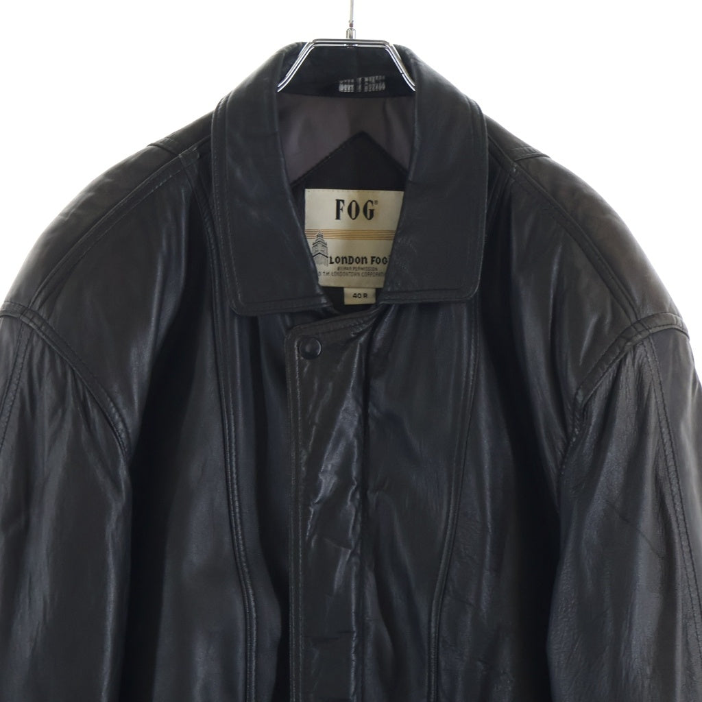 LONDON FOG(ロンドン フォグ) 90S TYPE LEATHER JACKET A-2 タイプ レザー ジャケット ブラック