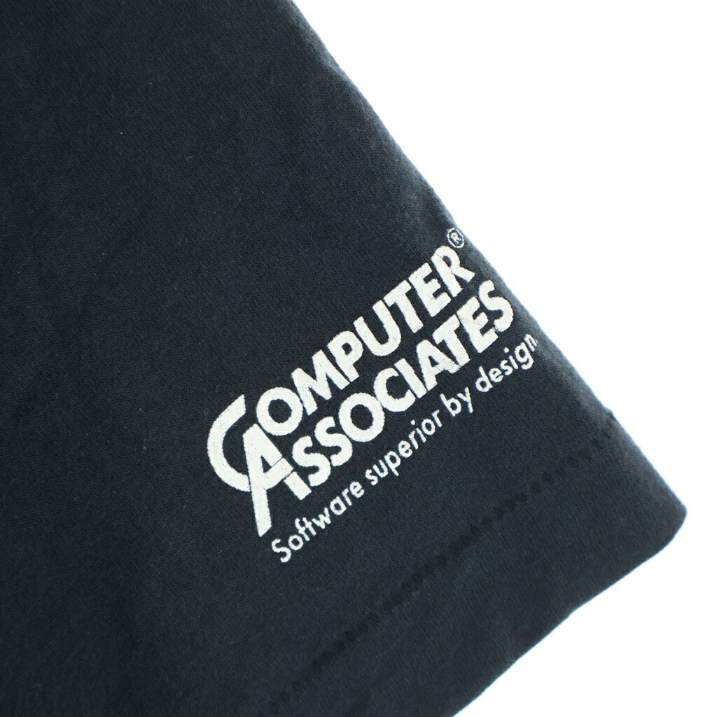 VINTAGE(ヴィンテージ) 90S VINTAGE SCREEN STARS BEST CA-UNICENTER FOR UNIX USA製 ヴィンテージ スクリーンスターズ ベスト 両面プリント 企業Tシャツ 半袖クルーネックカットソー ブラック