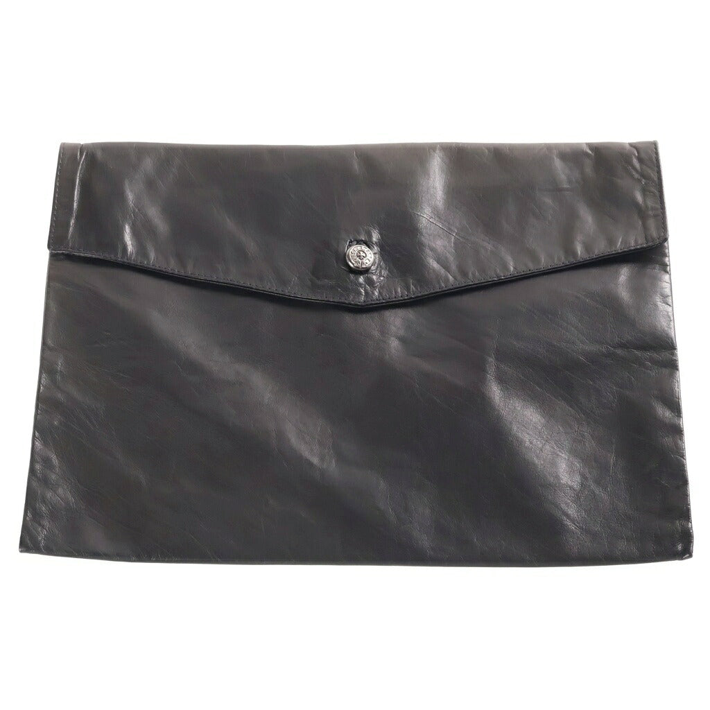CHROME HEARTS(クロムハーツ) ホースシューボタン レザークラッチバッグ ブラック