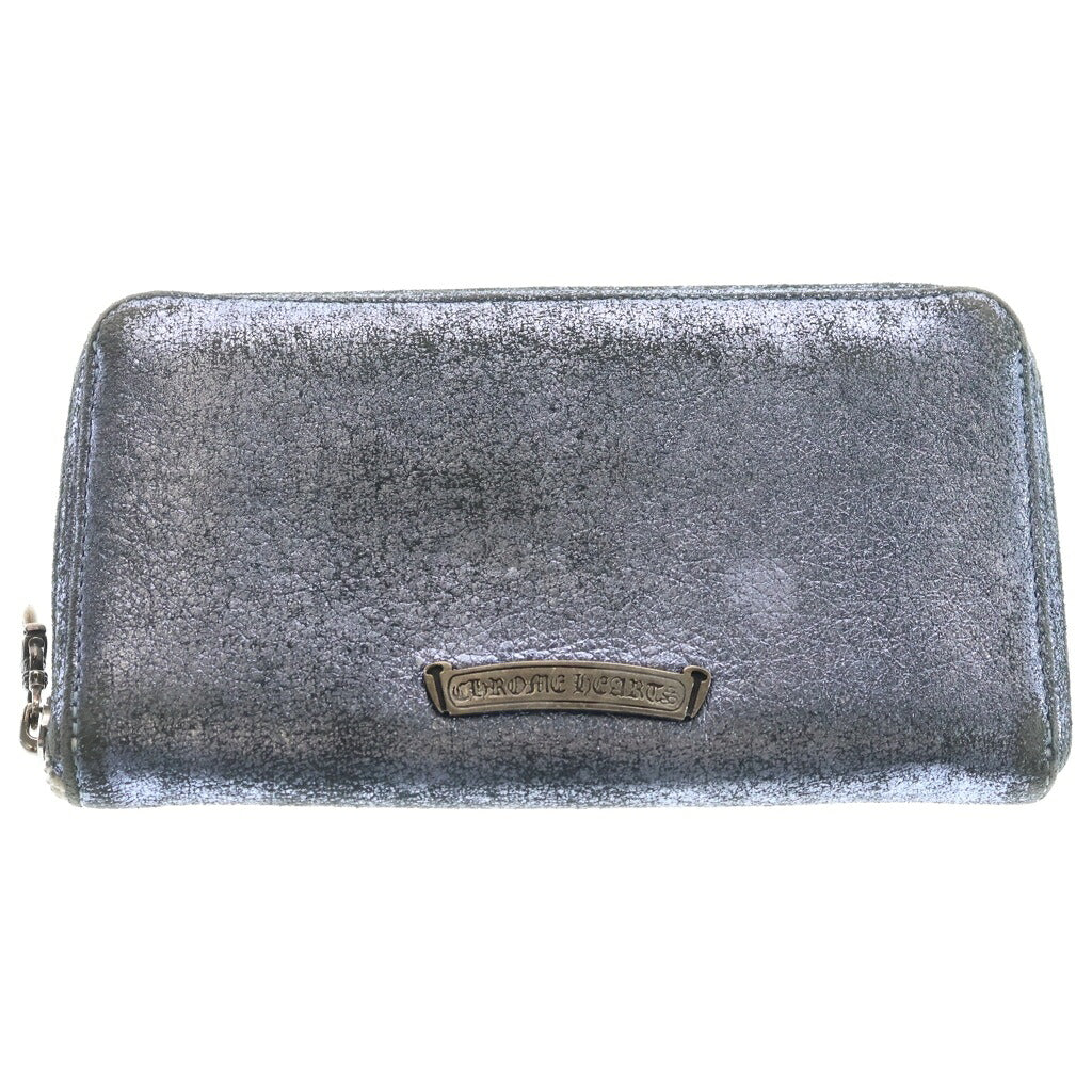 CHROME HEARTS(クロムハーツ) LONG WALLET WITH 3 CEMETERY CROSS PATCHES REC F ZIP 3セメタリー クロスパッチ 長財布 シルバー
