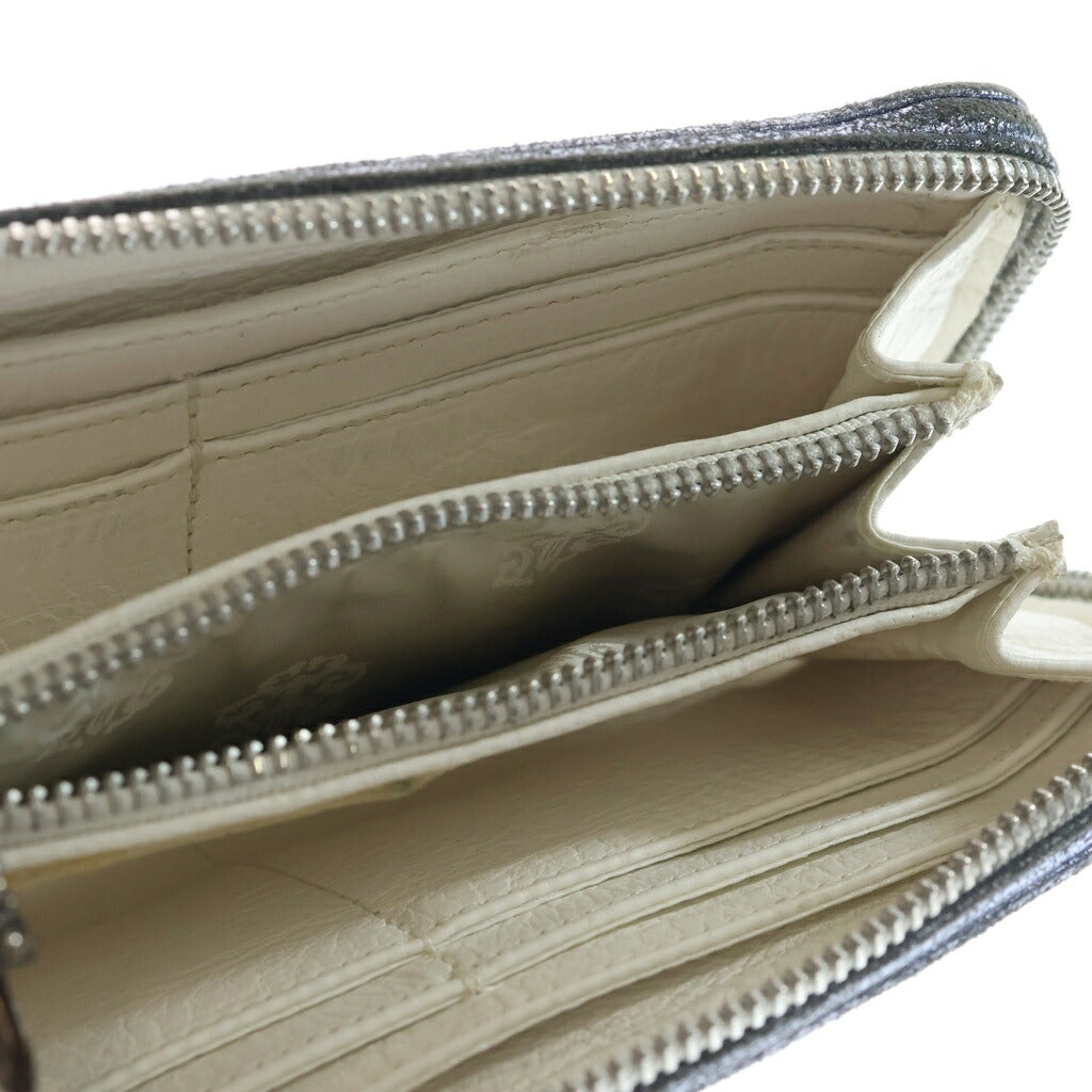 CHROME HEARTS(クロムハーツ) LONG WALLET WITH 3 CEMETERY CROSS PATCHES REC F ZIP 3セメタリー クロスパッチ 長財布 シルバー