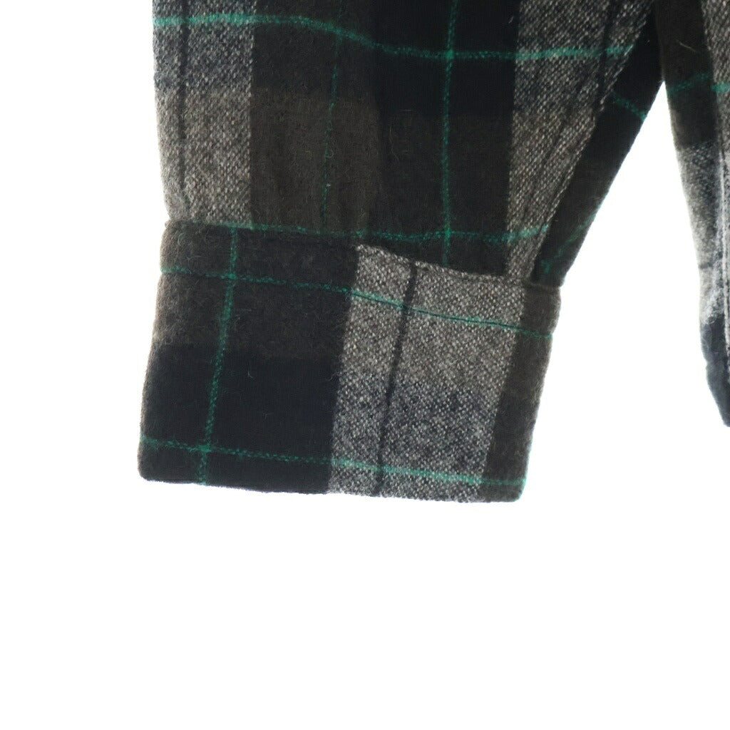 PENDLETON(ペンドルトン) 50S VINTAGE WOOL OPEN COLLAR CHECK SHIRT ヴィンテージ ウール オープンカラーチェックシャツ ブラック/グリーン