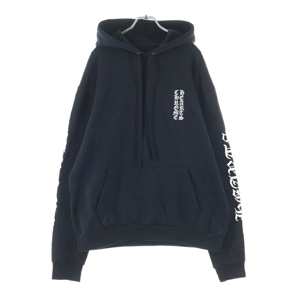 CHROME HEARTS(クロムハーツ) SWTSHRT PLV 袖ロゴプリントプルオーバーパーカー ブラック