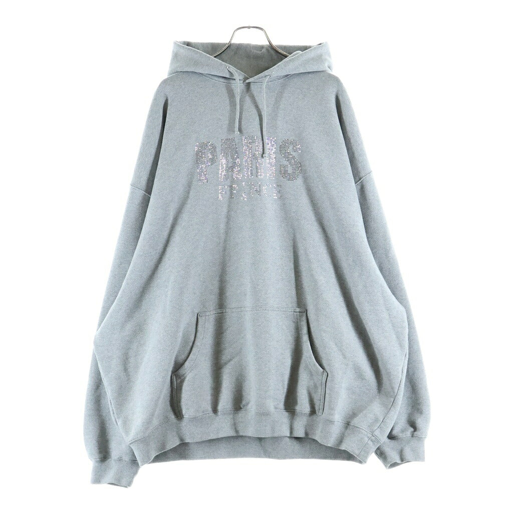 VETEMENTS(ヴェトモン) CRYSTAL PARIS HOODIE クリスタル パリス フーディー グレー UA65HD590G-GRY