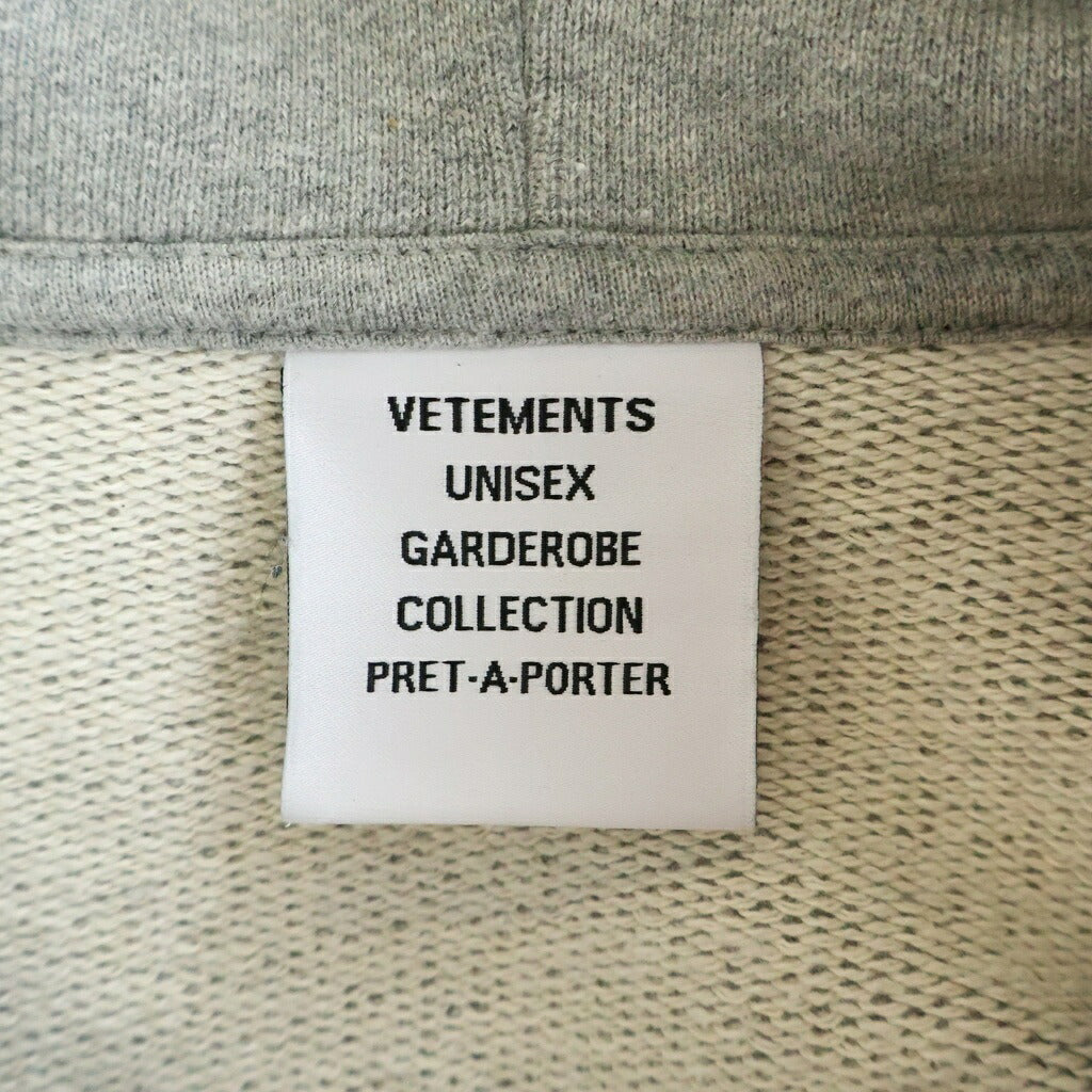 VETEMENTS(ヴェトモン) CRYSTAL PARIS HOODIE クリスタル パリス フーディー グレー UA65HD590G-GRY