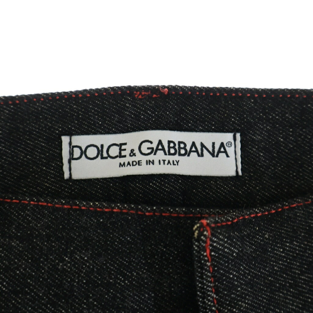 DOLCE & GABBANA(ドルチェアンドガッバーナ) 00S-10S イタリア製 ステッチデザイン ジップフライデニムパンツ インディゴ R680 7095