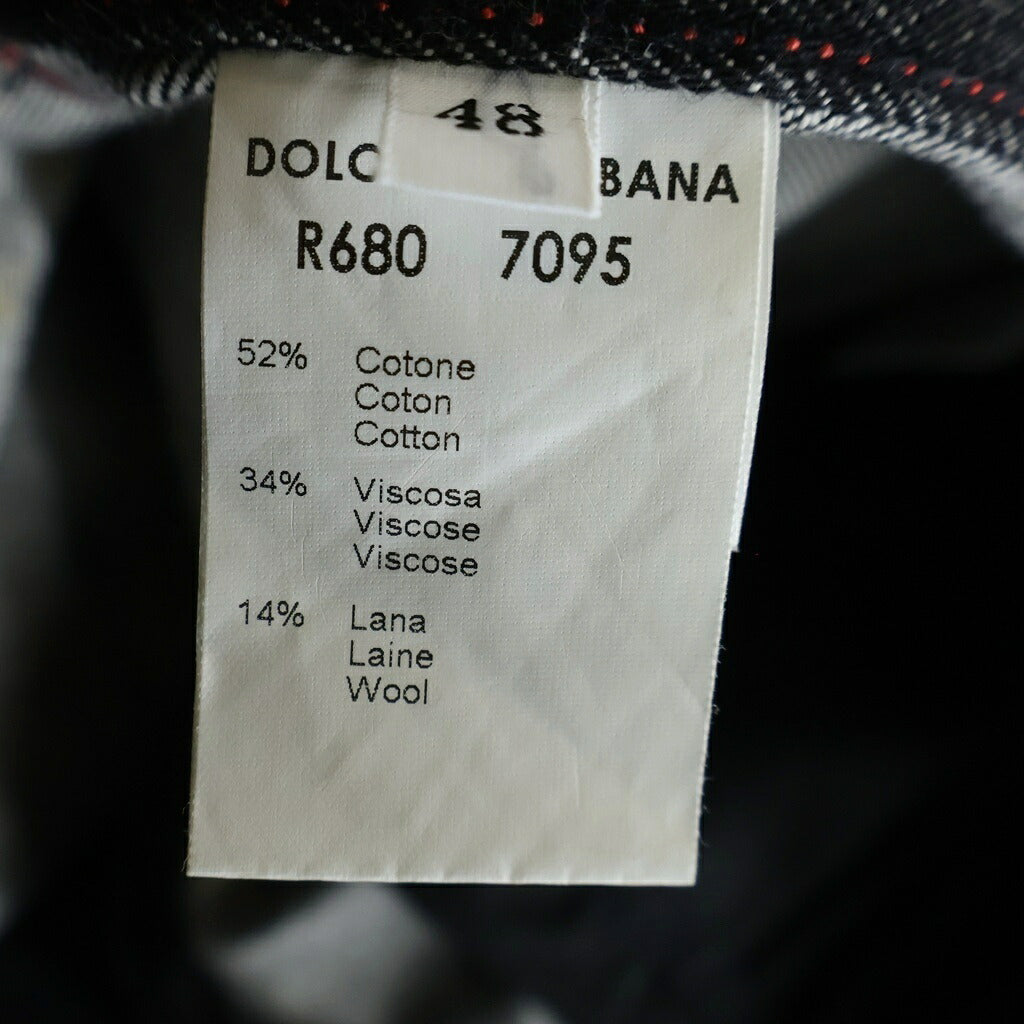 DOLCE & GABBANA(ドルチェアンドガッバーナ) 00S-10S イタリア製 ステッチデザイン ジップフライデニムパンツ インディゴ R680 7095