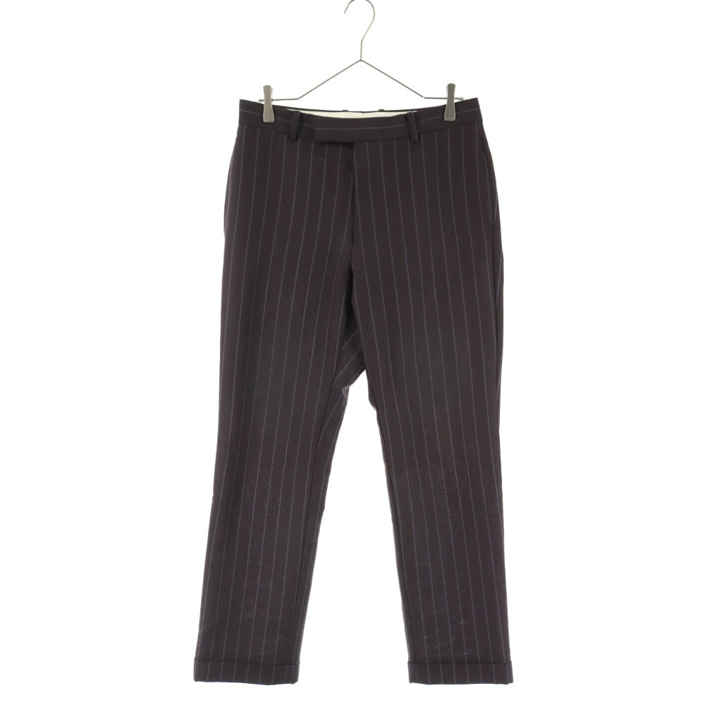 WACKO MARIA(ワコマリア) 22AW×DORMEUIL STRIPED PLEATED TROUSERS TYPE-2ドーメル 1タック ストライプ パンツ タイプ2 ブラウン