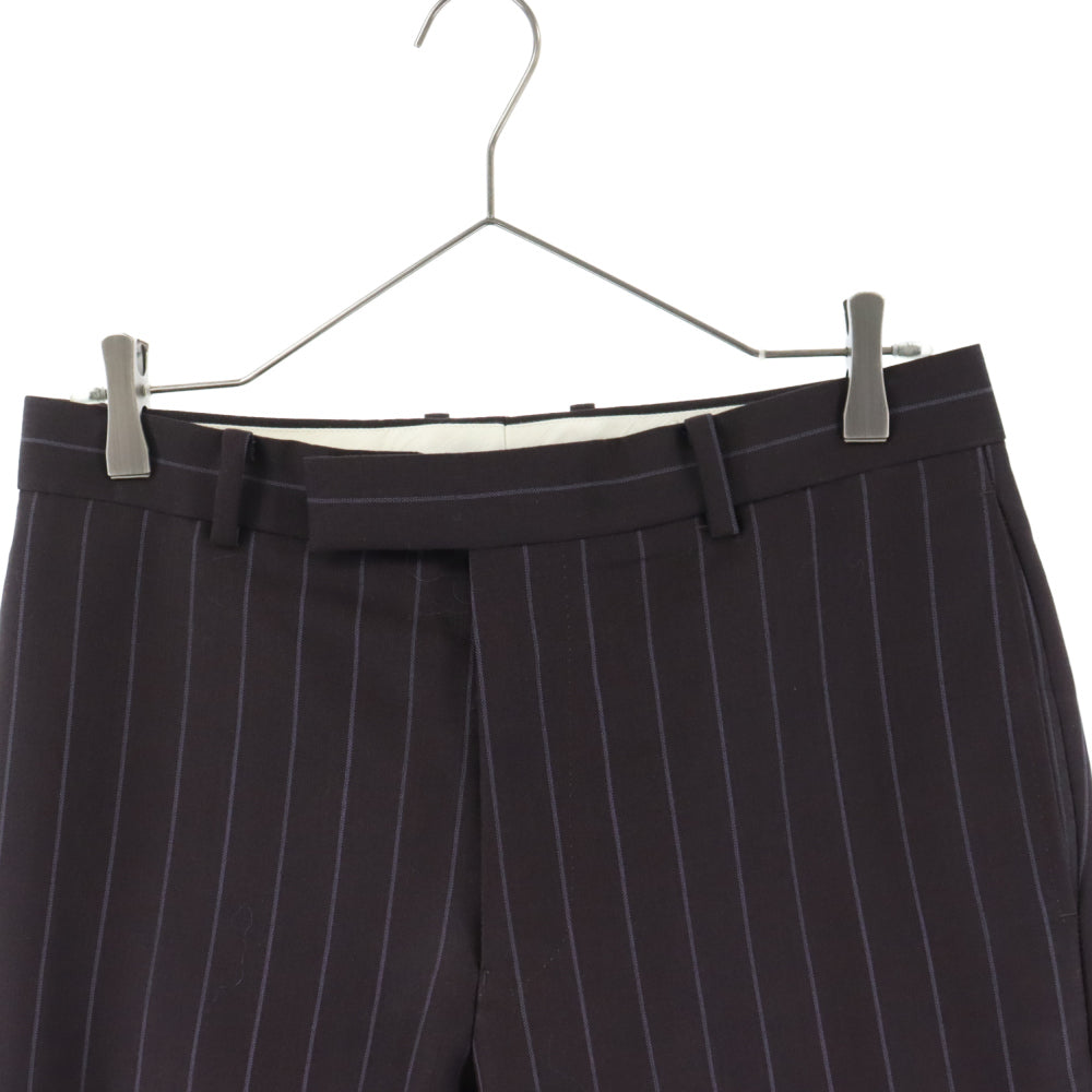 WACKO MARIA(ワコマリア) 22AW×DORMEUIL STRIPED PLEATED TROUSERS TYPE-2ドーメル 1タック ストライプ パンツ タイプ2 ブラウン