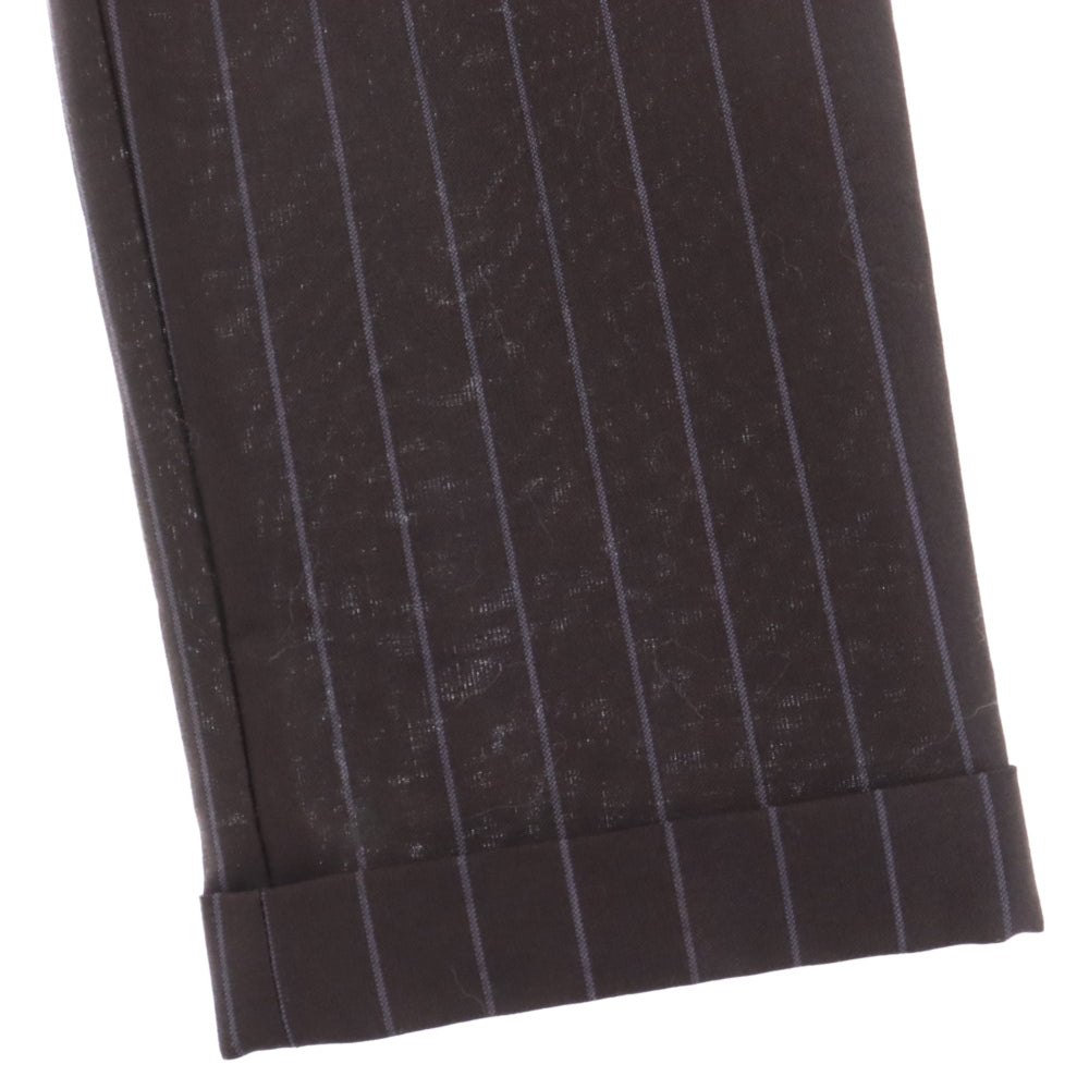 WACKO MARIA(ワコマリア) 22AW×DORMEUIL STRIPED PLEATED TROUSERS TYPE-2ドーメル 1タック ストライプ パンツ タイプ2 ブラウン