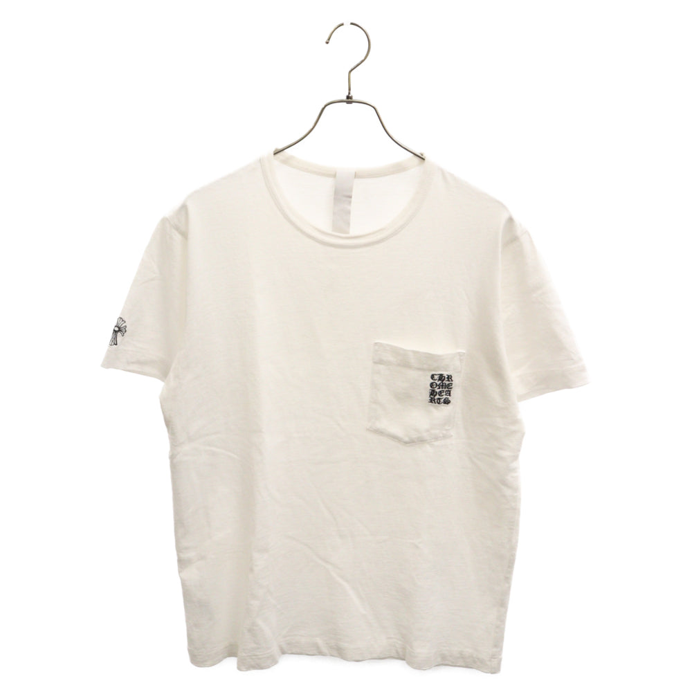 CHROME HEARTS(クロムハーツ) Y NOT TEE ロゴエンブロイダリーポケット半袖 Tシャツ ホワイト