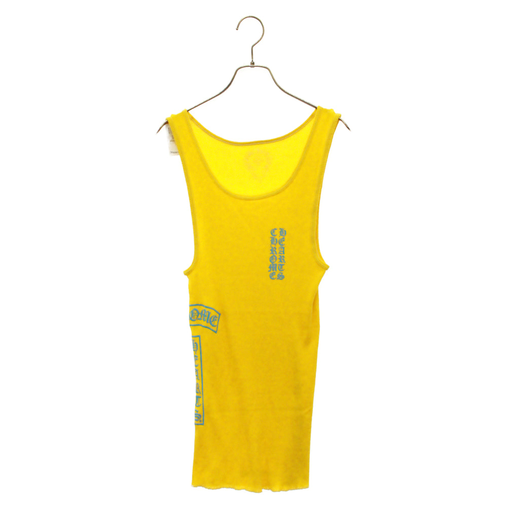 CHROME HEARTS(クロムハーツ) Side Logo Tank Top クロムハーツ サイドロゴタンクトップ ヴァーティカルロゴ プリント イエロー