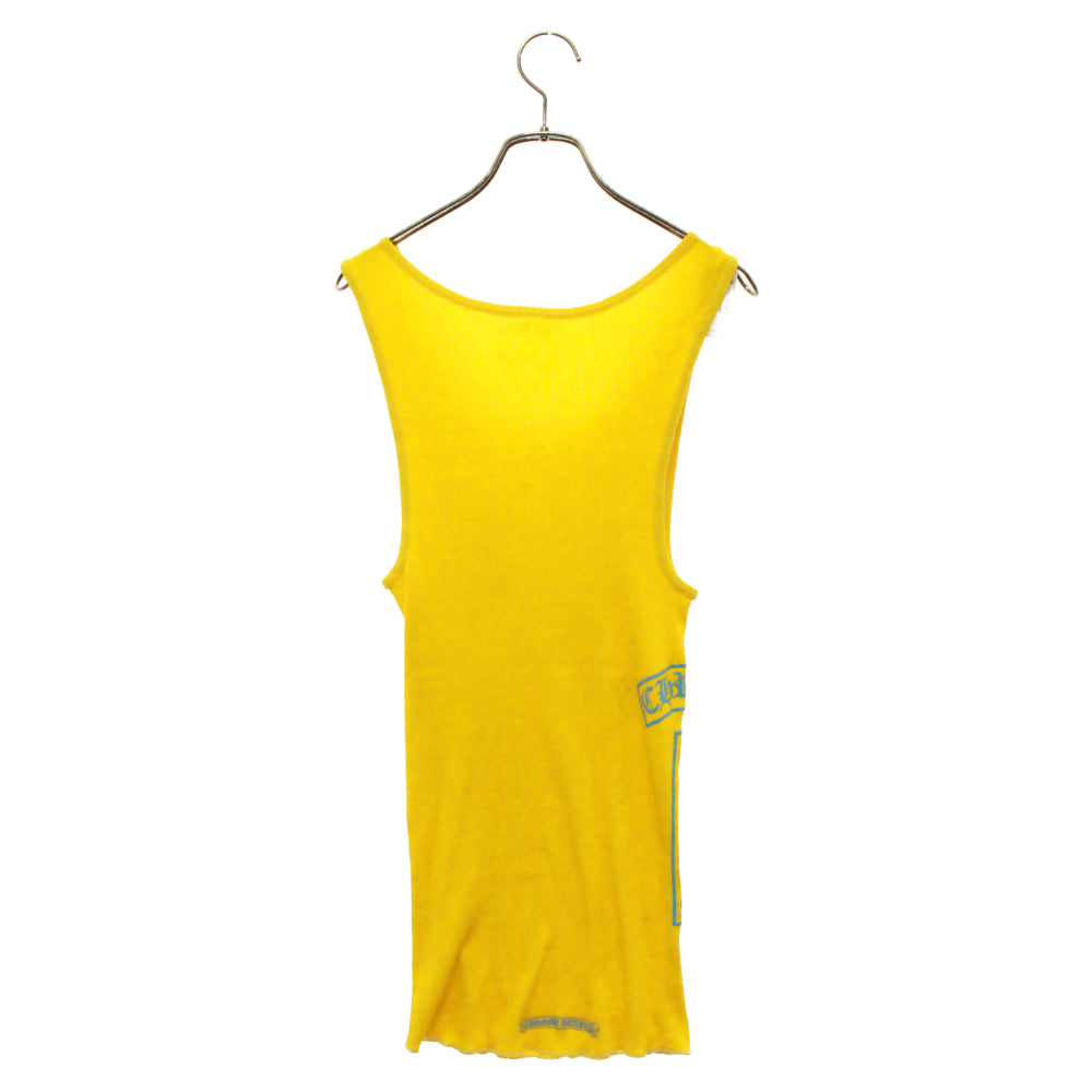 CHROME HEARTS(クロムハーツ) Side Logo Tank Top クロムハーツ サイドロゴタンクトップ ヴァーティカルロゴ プリント イエロー