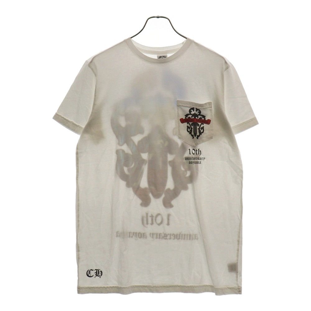 CHROME HEARTS(クロムハーツ) 10TH anniversary AOYAMA DAGGER S/S TEE 青山10周年限定 バックダガーロゴプリント 半袖Tシャツ ホワイト
