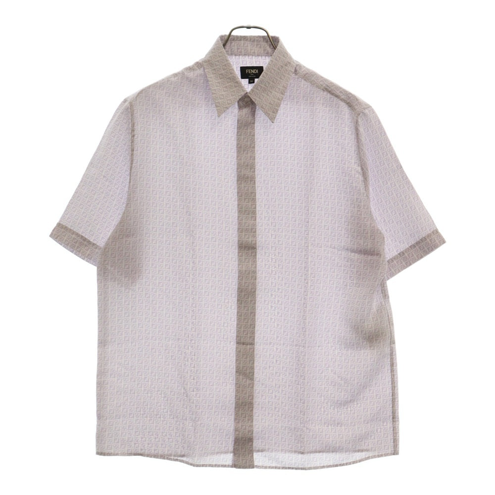 FENDI(フェンディ) FF logo printed silk Shirts FFロゴ 半袖シャツ 12CPF-21-4423 ピンク