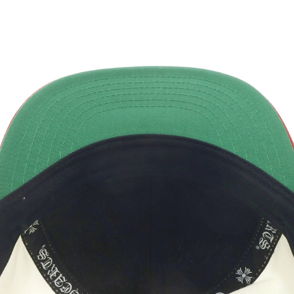 CHROME HEARTS(クロムハーツ) CH HAT ハートロゴ刺繍ベースボールキャップ帽子 ホワイト/レッド