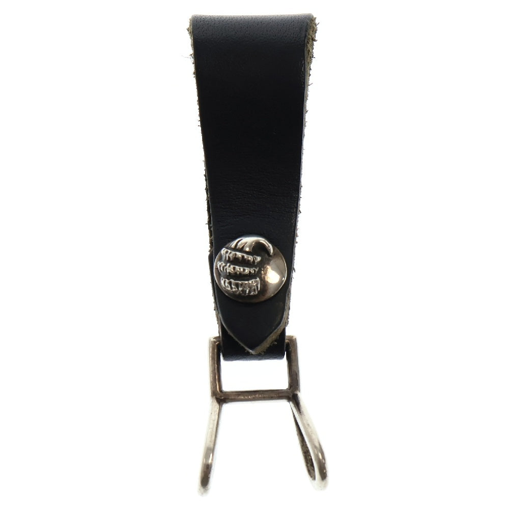 CHROME HEARTS(クロムハーツ) BELT LOOP ベルトループ クロウボタンレザーベルトループ ブラック/シルバー