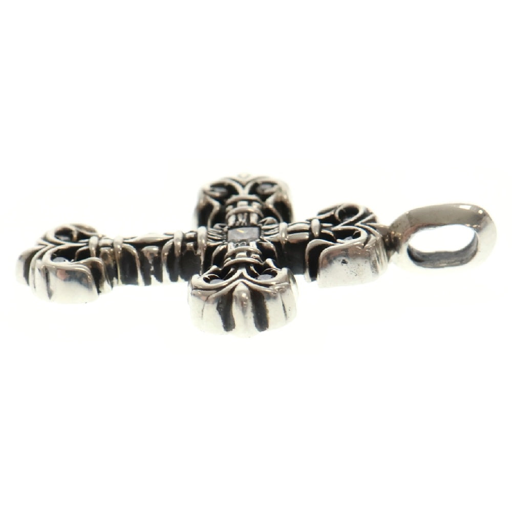 CHROME HEARTS(クロムハーツ) CHARM FILIGREE TINY P DMND タイニーフィリグリー PAVEダイヤ シルバーネックレストップ シルバー