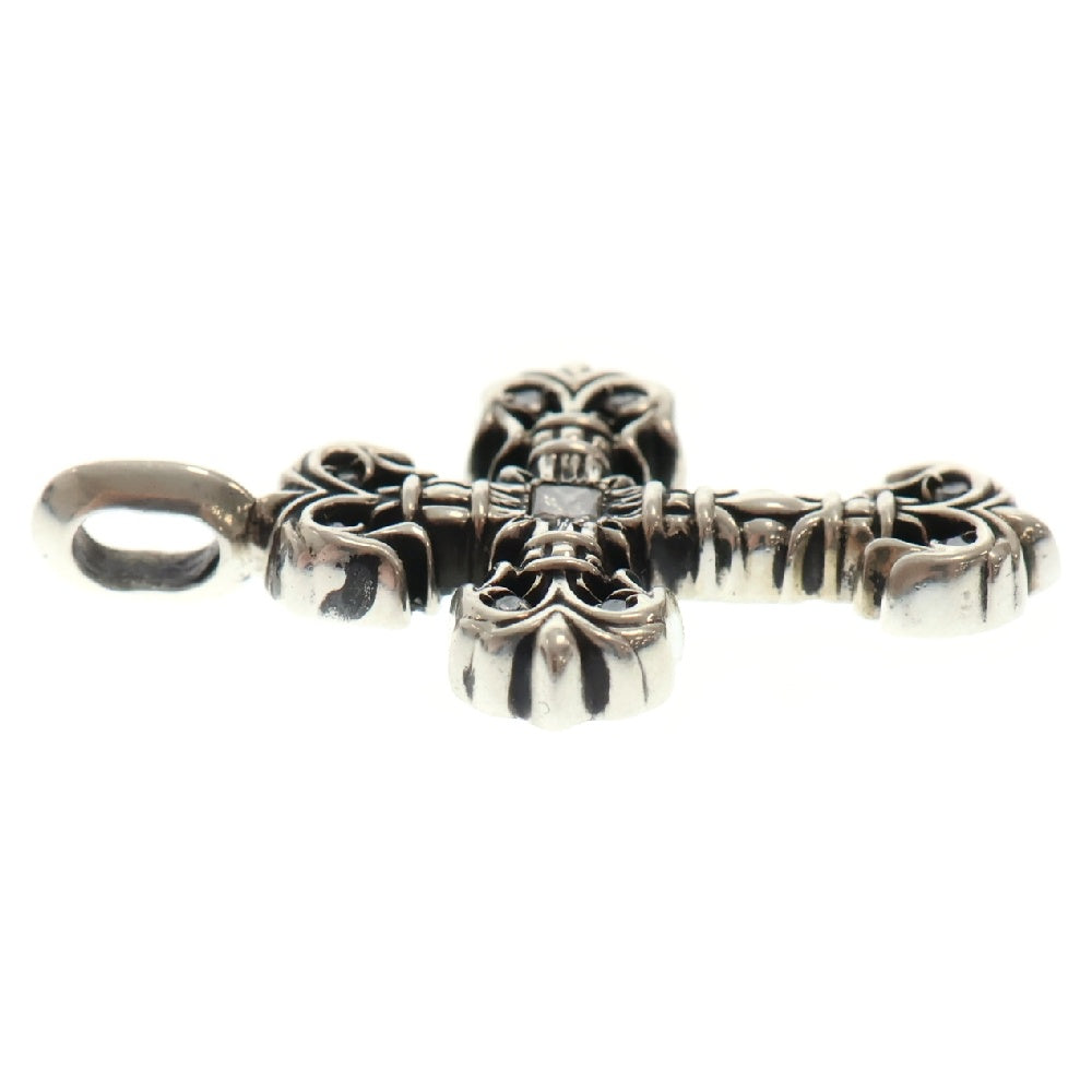CHROME HEARTS(クロムハーツ) CHARM FILIGREE TINY P DMND タイニーフィリグリー PAVEダイヤ シルバーネックレストップ シルバー