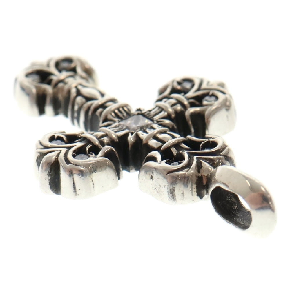 CHROME HEARTS(クロムハーツ) CHARM FILIGREE TINY P DMND タイニーフィリグリー PAVEダイヤ シルバーネックレストップ シルバー