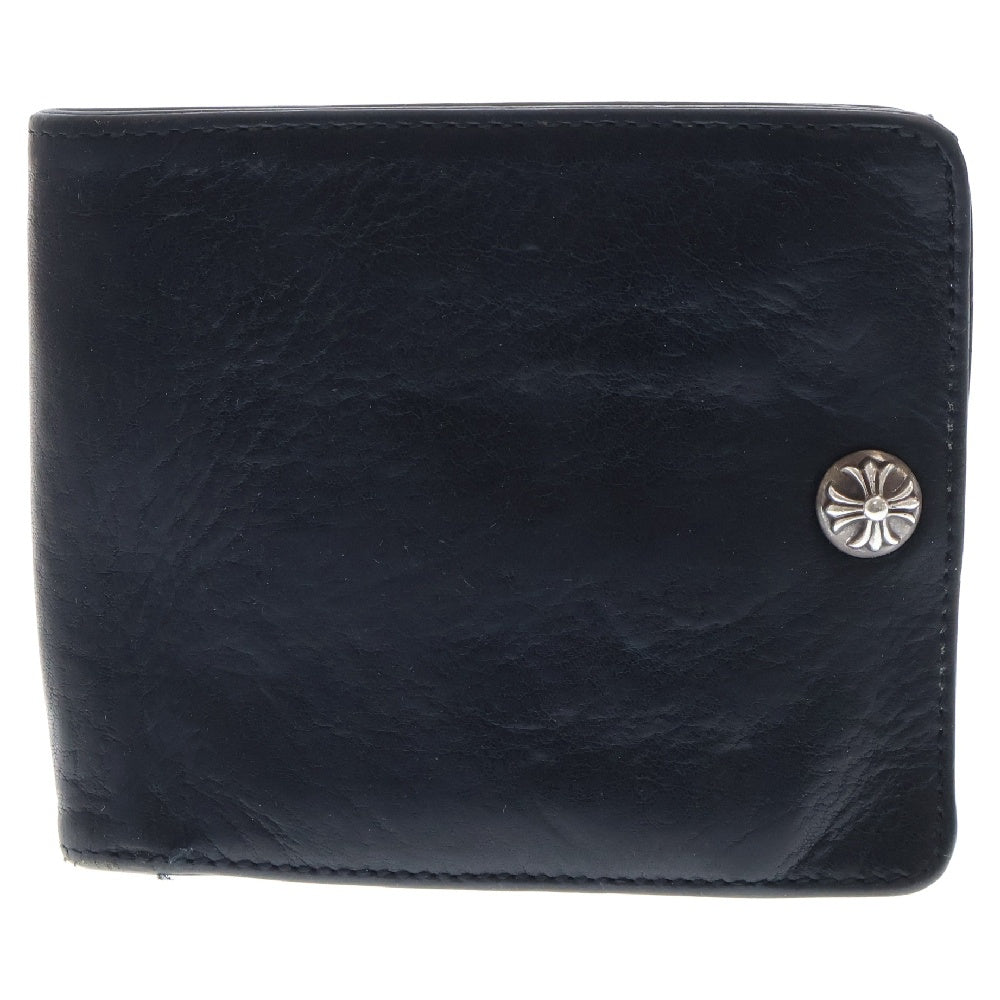 CHROME HEARTS(クロムハーツ) 1SNAP 1スナップ クロスボタンレザーウォレット財布 ブラック