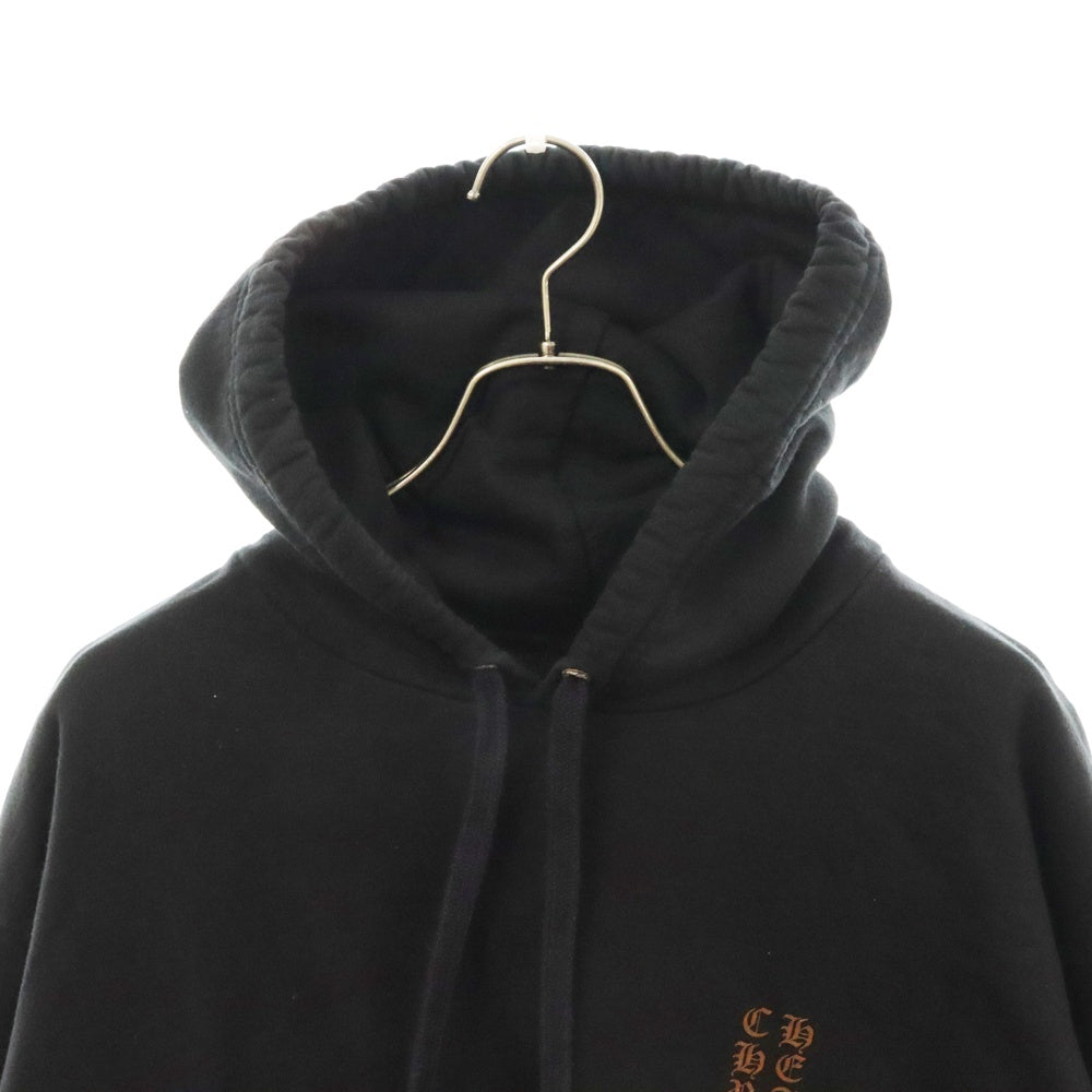 CHROME HEARTS(クロムハーツ) SWTSHRT PLVR 袖ロゴプリントプルオーバーパーカー ブラック/ブラウン